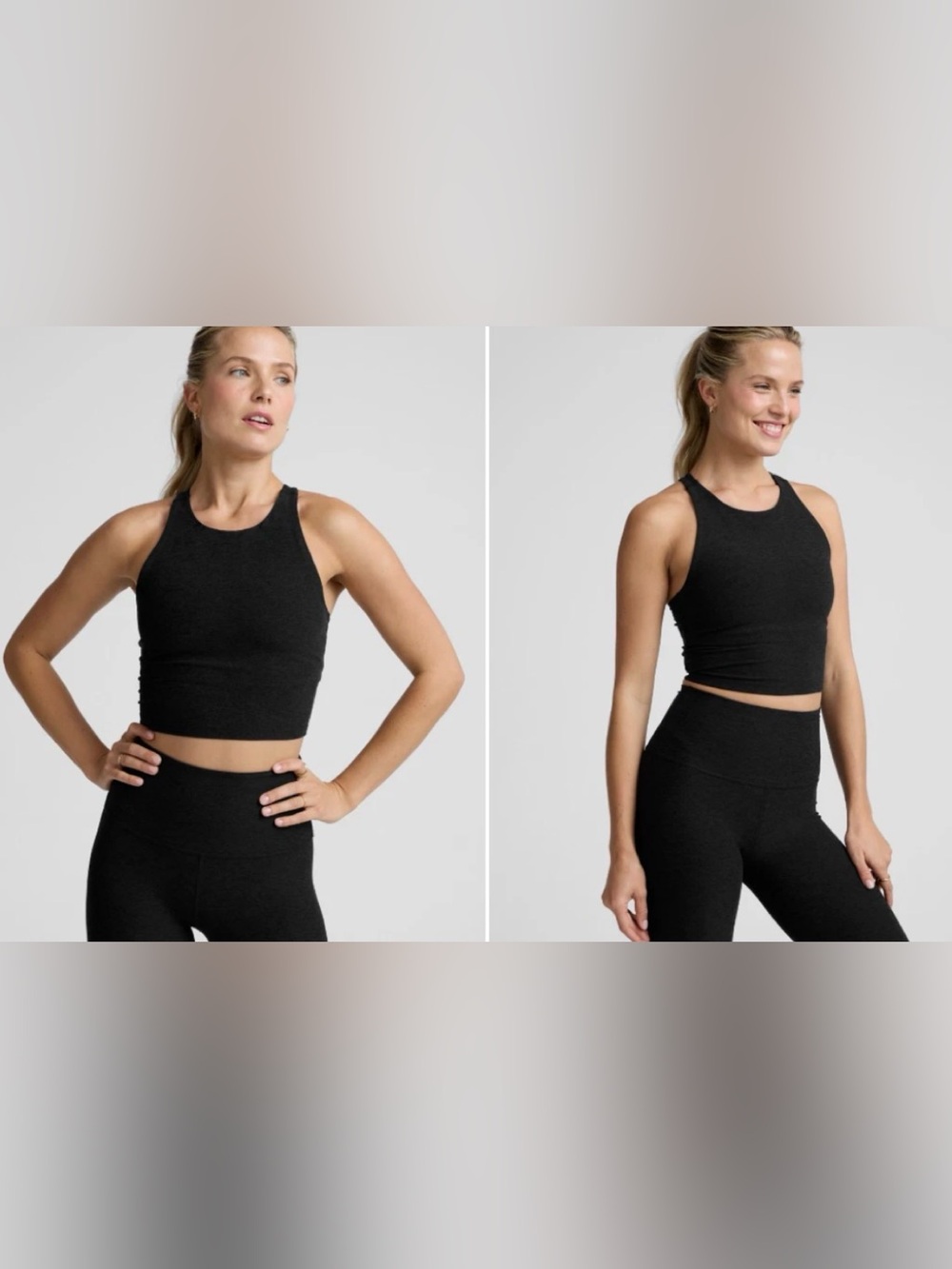 BEYOND YOGA Spacedye™ Refocus Cropped Tank Darkest Night Sz XS $74